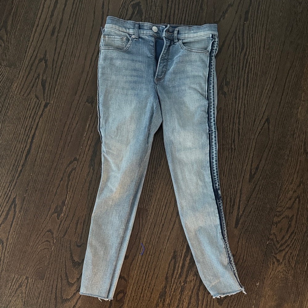 Express Women's Faded Blue Skinny Jeans